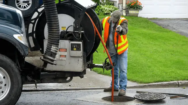 Technician using specialized drainage equipment for sewer line cleaning and foundation protection in Tucson, AZ